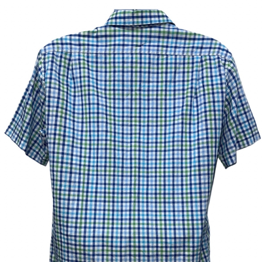Daniel Cremieux Short Sleeve 38 Classic Button Down | Blue Plaid | Men’s- Medium - Picture 5 of 11